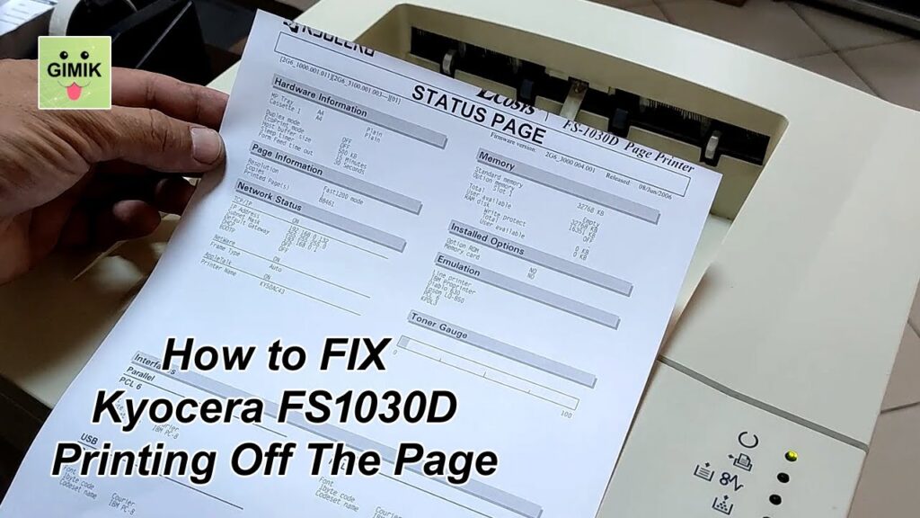Kyocera FS-1030D Printing Off the Page